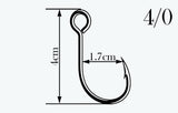 COZEN high strength carbon steel inline single hooks 8 pack - Available in 3 sizes - Cozen Lures