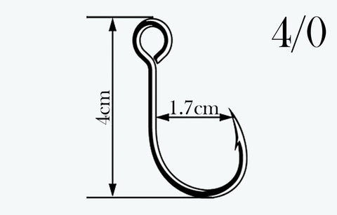 COZEN high strength carbon steel inline single hooks 8 pack - Available in 3 sizes - Cozen Lures