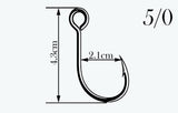 COZEN high strength carbon steel inline single hooks 8 pack - Available in 3 sizes - Cozen Lures